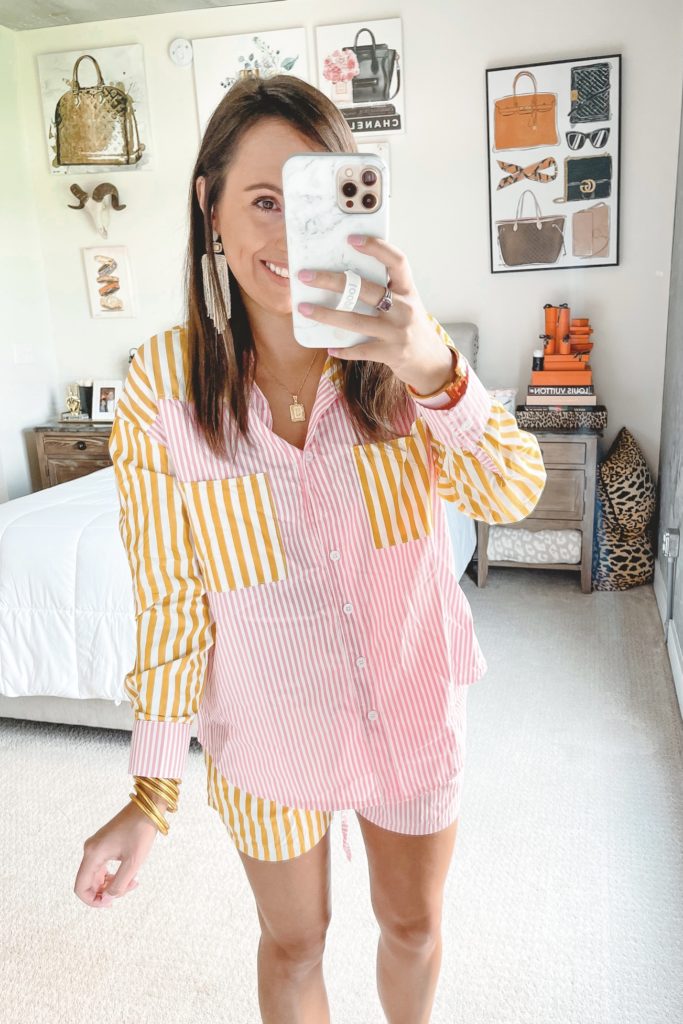 amazon pink and yellow stripe pajamas