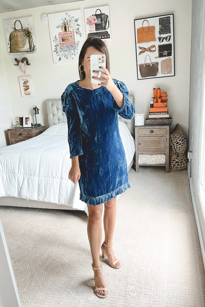 shoshanna crushed velvet dress