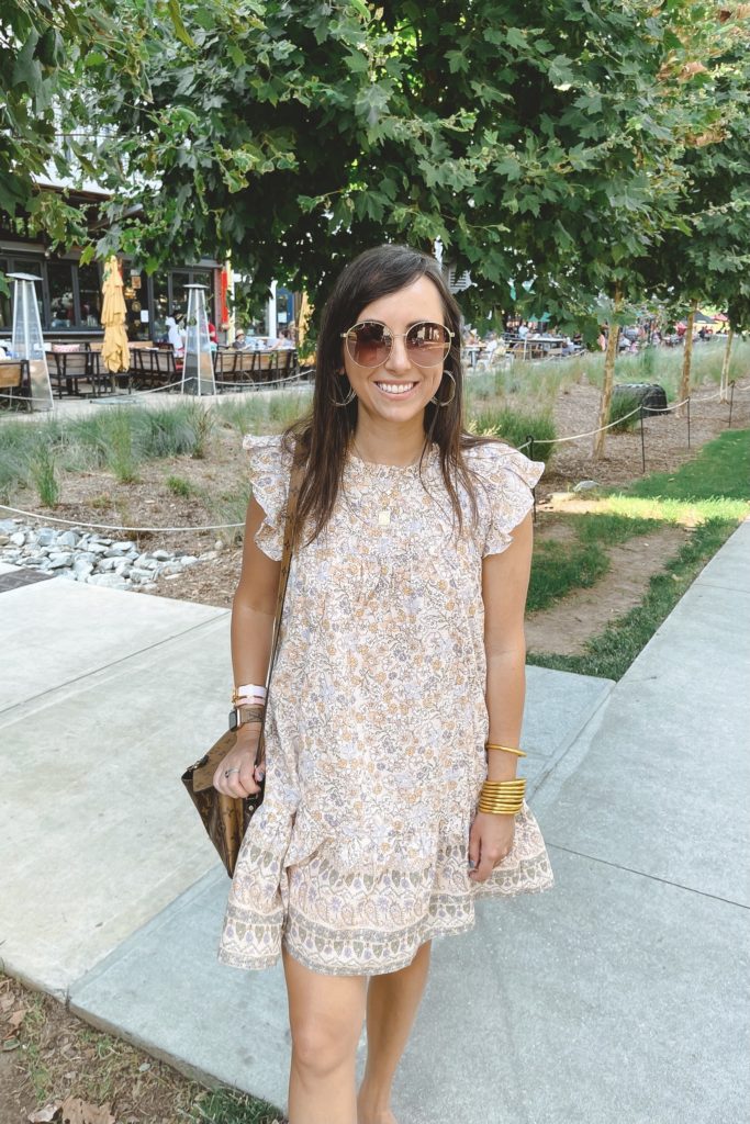 floral dress with budhagirl bracelets in atlanta