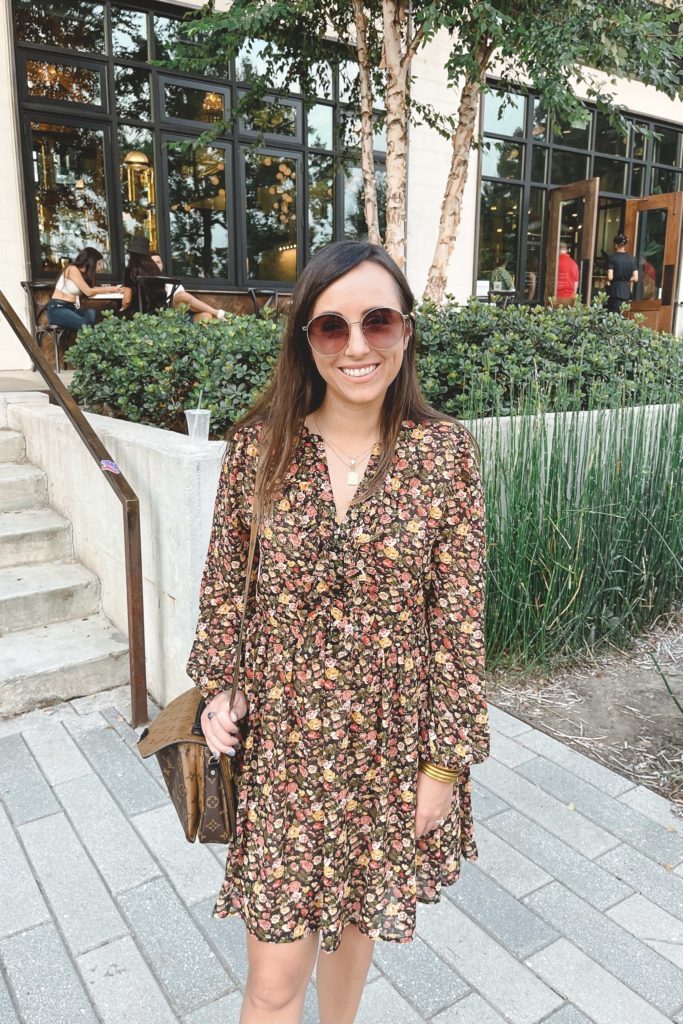 floral dress with budhagirl bracelets on atlanta beltline