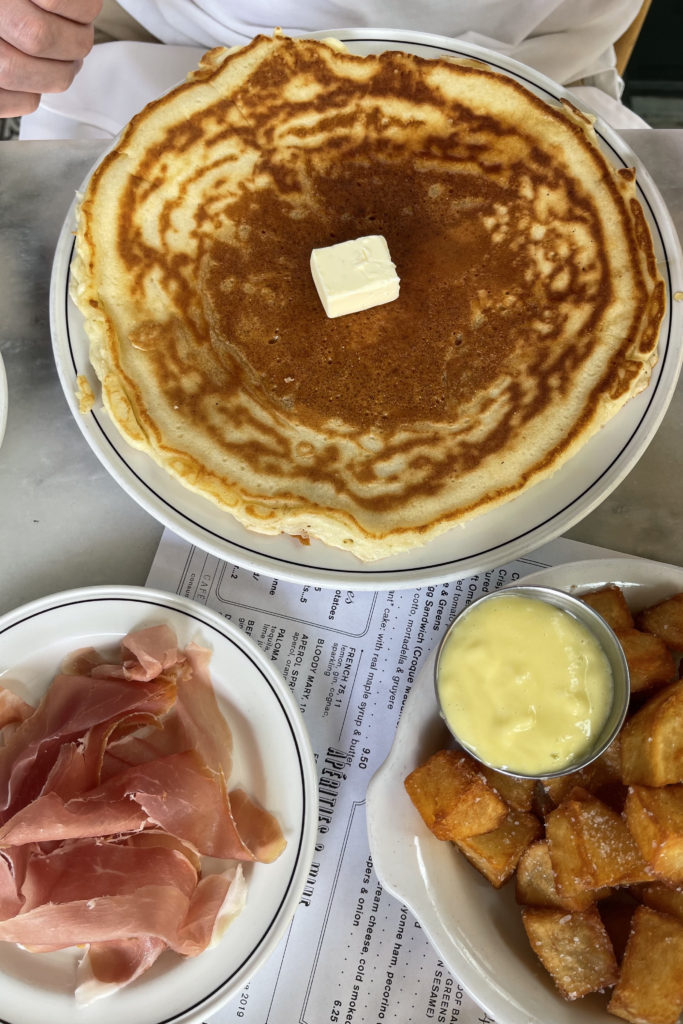 bread and butterfly pancakes