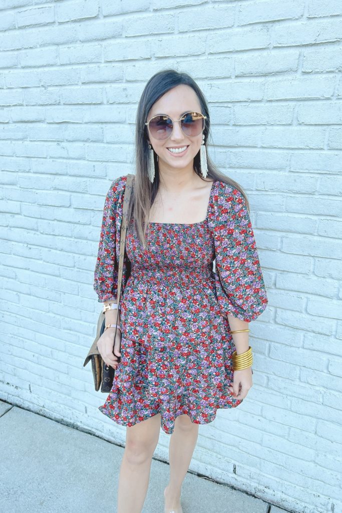 flirty rendezvous floral dress with louis vuitton pochette metis