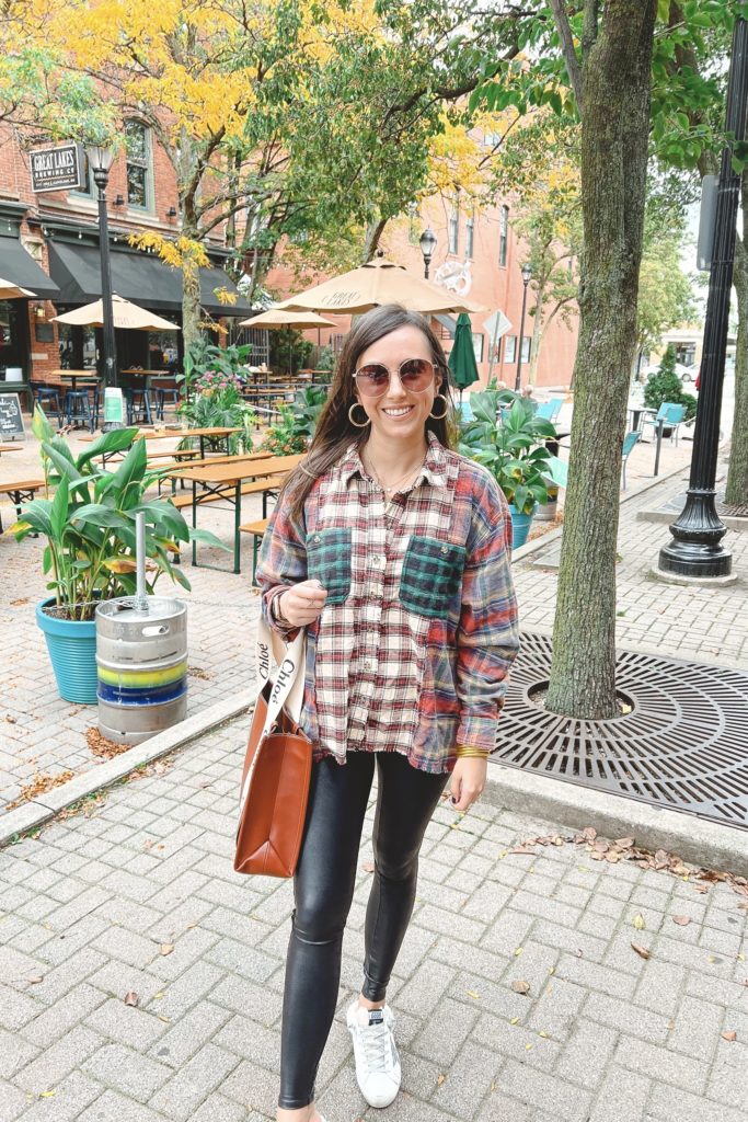 urban outfitters splice flannel with chloe woody tote in cleveland