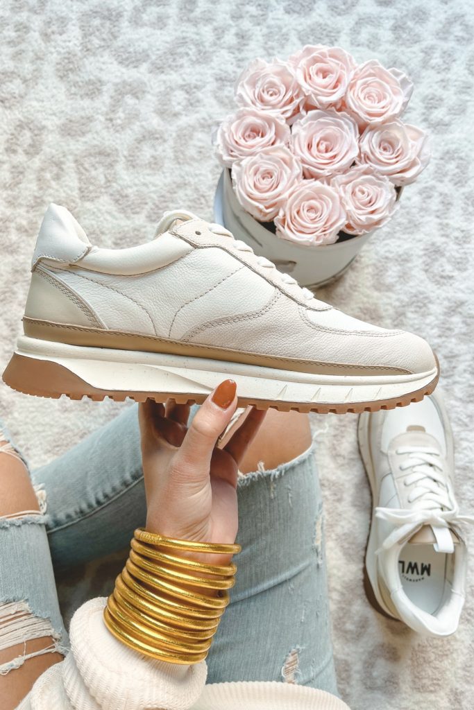 madewell kickoff trainer sneakers in cream