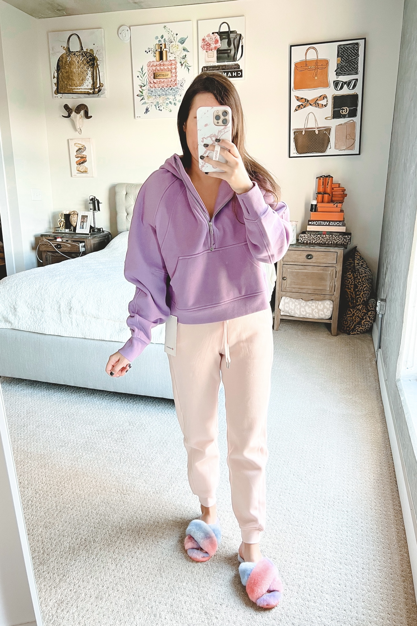 Scuba oversized half zip hoodie Xs/S Pink Peony