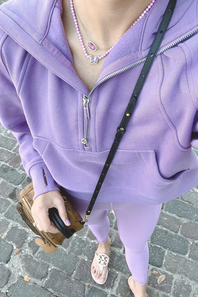 lululemon scuba hoodie wisteria purple with lululemon invigorate leggings jubilee