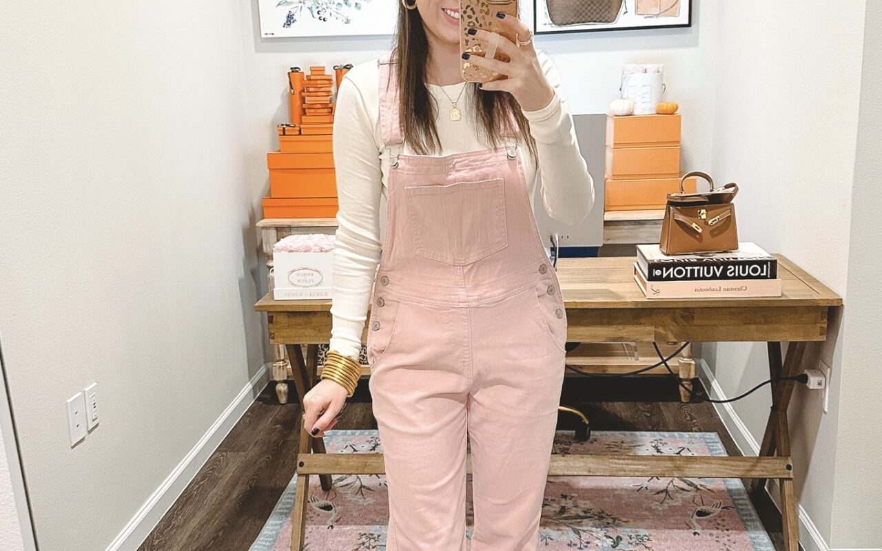 amazon pink overalls with white booties