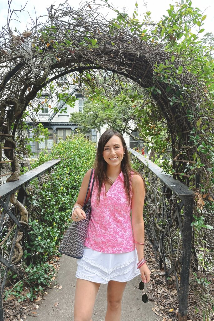 Lilly pulitzer pink polo tank with white skort