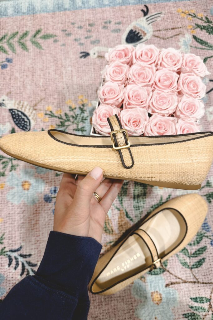 Marc fisher raffia mary jane ballet flats