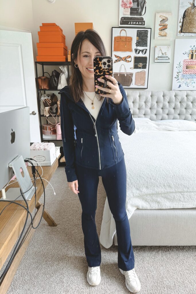 Lululemon define jacket navy with lululemon align flares navy