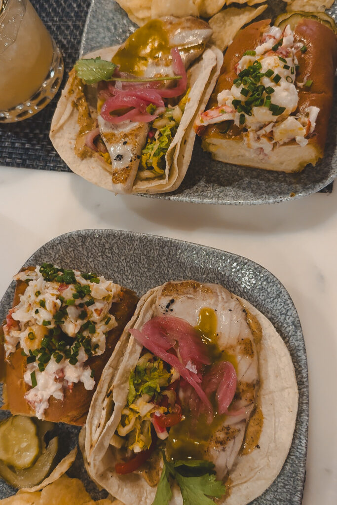 167 raw oyster bar fish taco and lobster roll