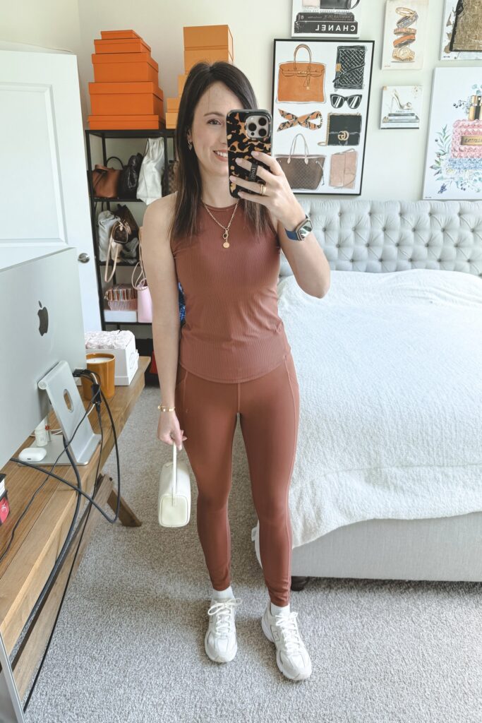 Lululemon base pace tank ancient copper with invigorate leggings ancient copper