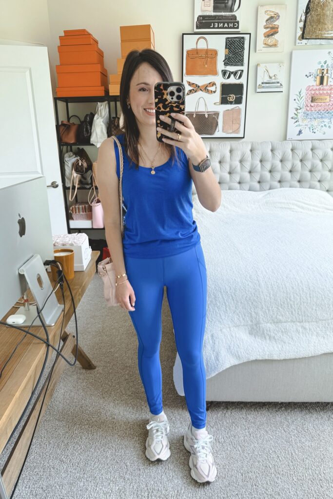 Lululemon swiftly tank cerulean blue with lululemon invigorate leggings cerulean blue