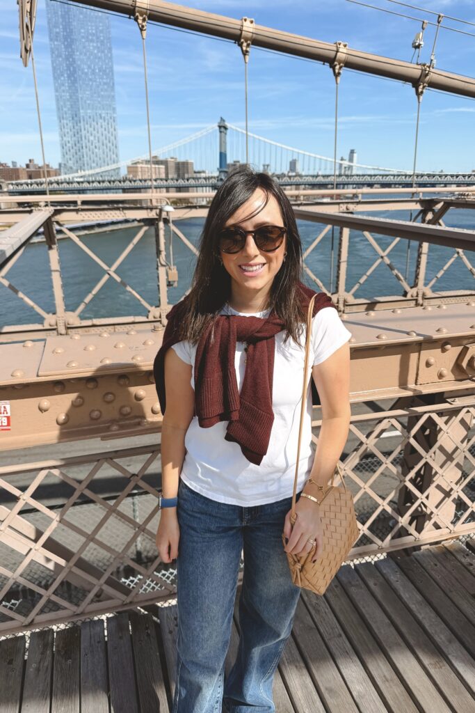 White tee with dl1961 drue jeans and celine sunglasses