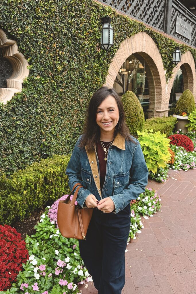 Banana republic trapeze denim jacket with dl1961 navy billie barrel leg pants