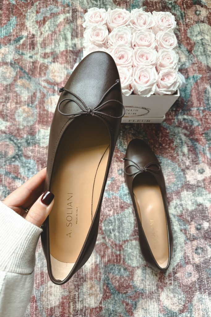 A Soliani como ballet flats in chocolate brown