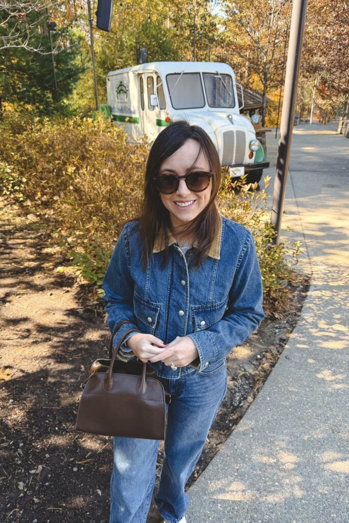 Banana republic trapeze denim jacket with dl1961 drue jeans and the row margaux 10