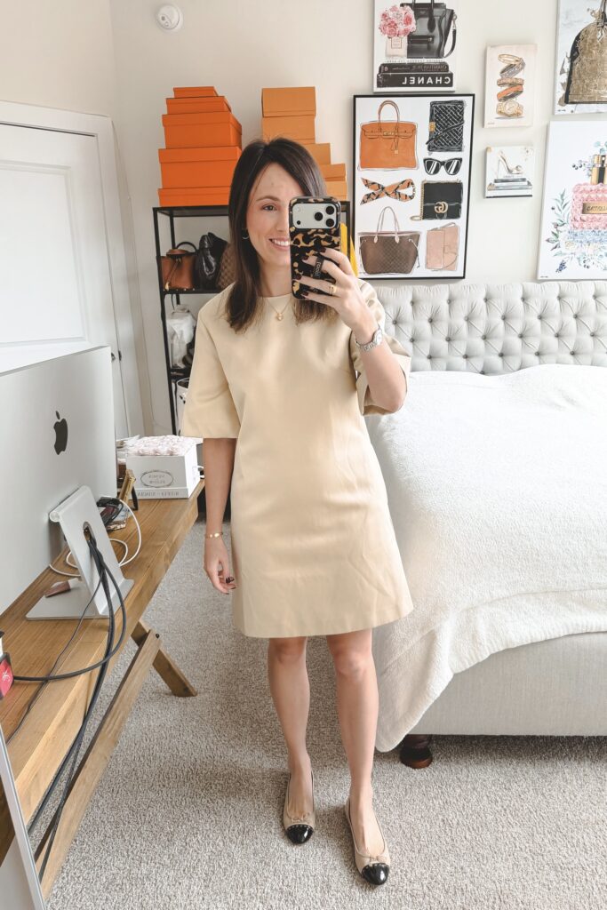 By malene birger harperz dress with prada ballet flats