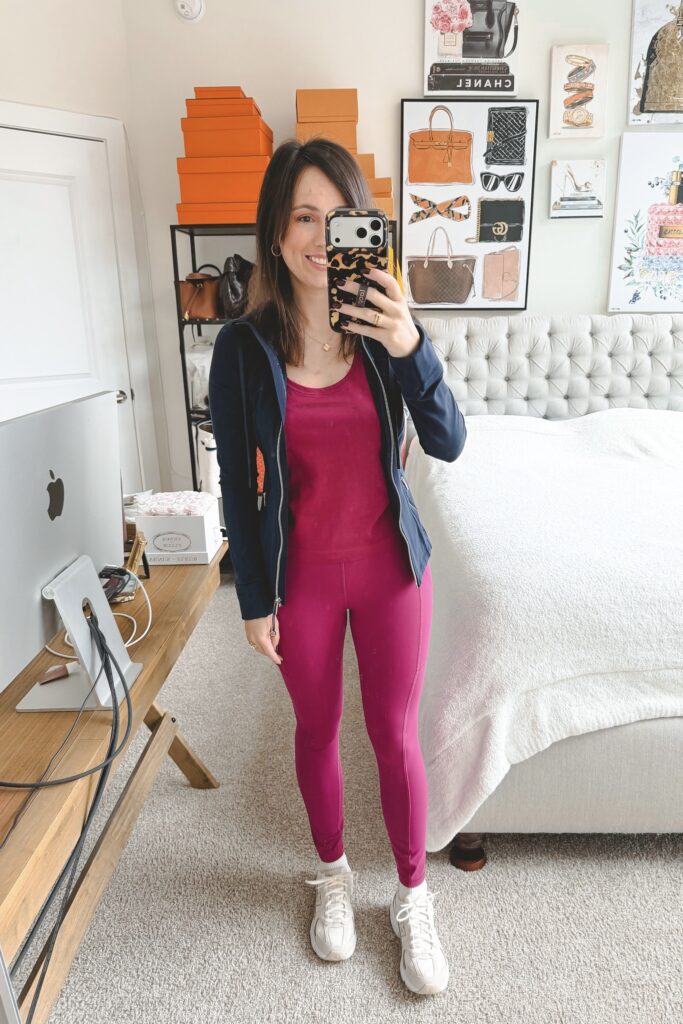 Lululemon swiftly tank magenta purple with lululemon invigorate leggings magenta purple